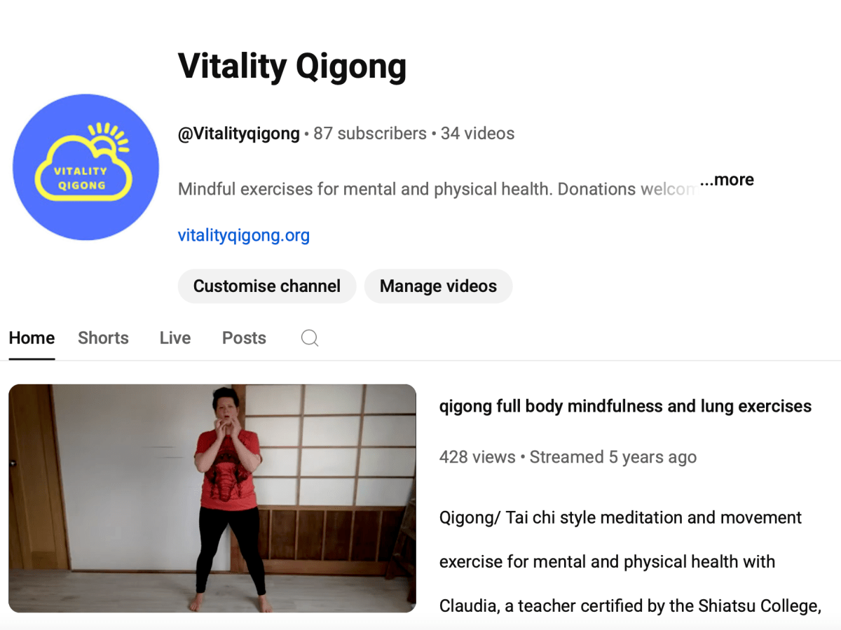 My first Youtube qigong&nbsp;videos